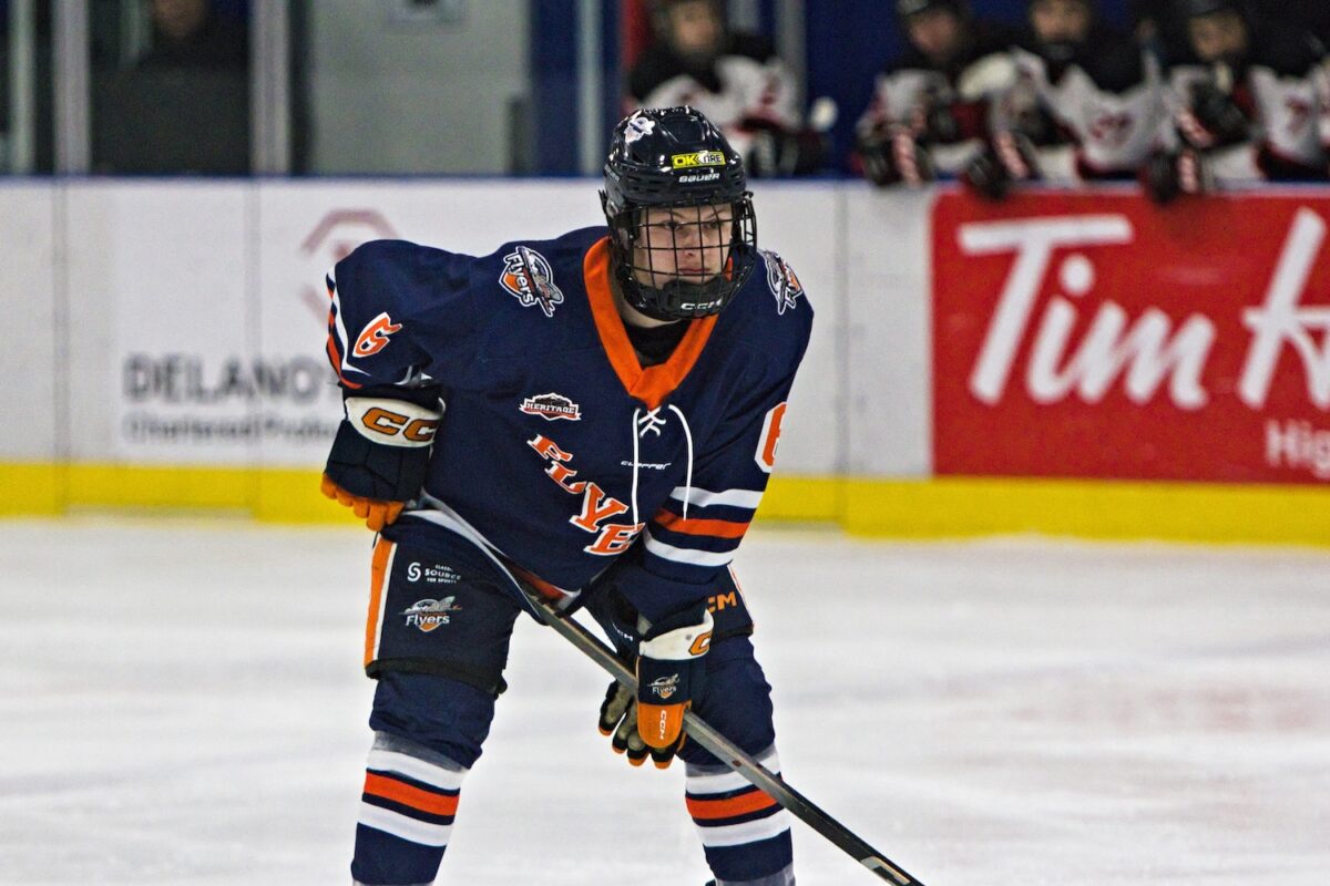 Owen Campigotto lining up for a draw. (Scott Savard/High River Flyers)